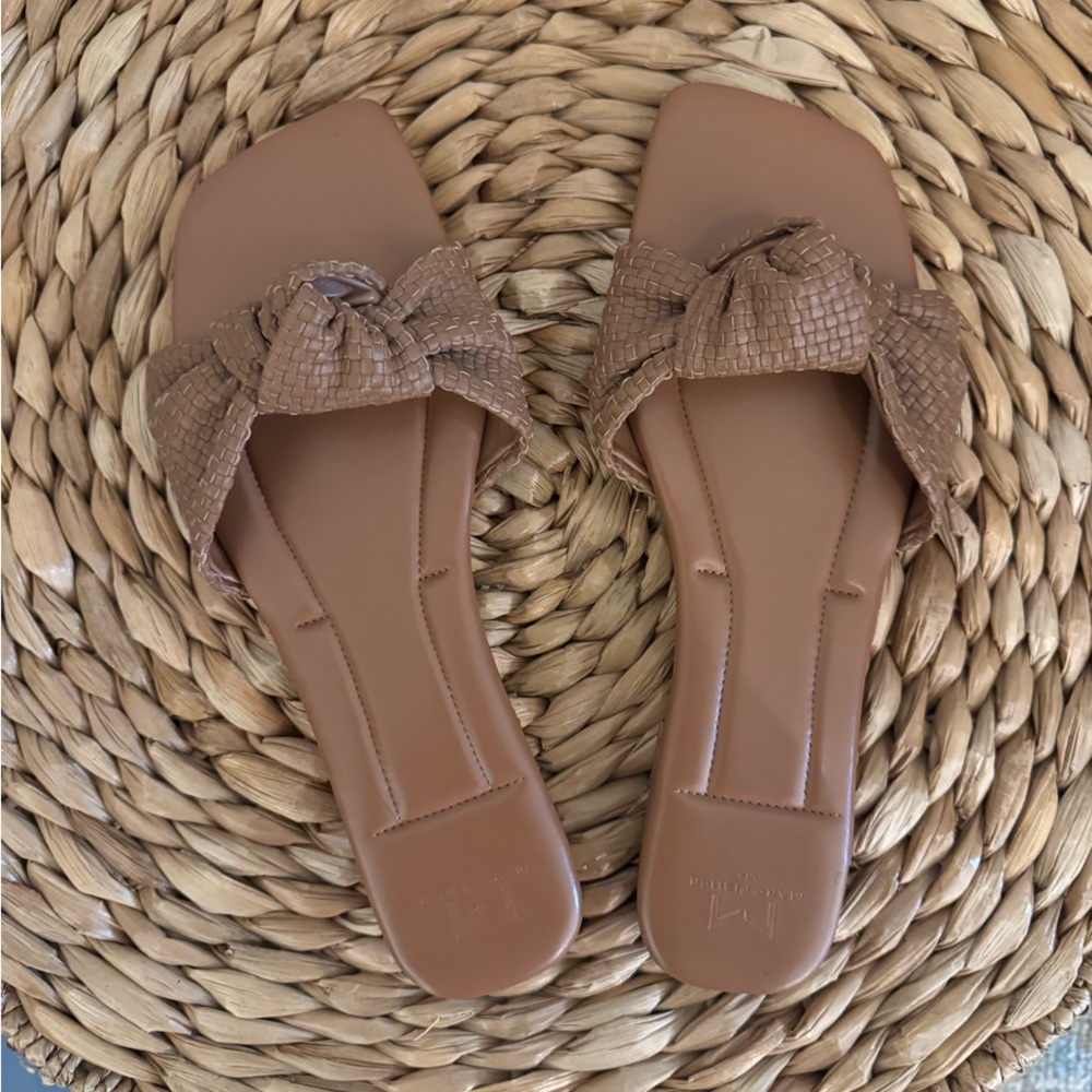 Marc Fisher Brown Sandals with Knot Detail